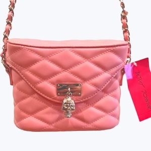 NWT Betsey Johnson Quilted Skull Crossbody